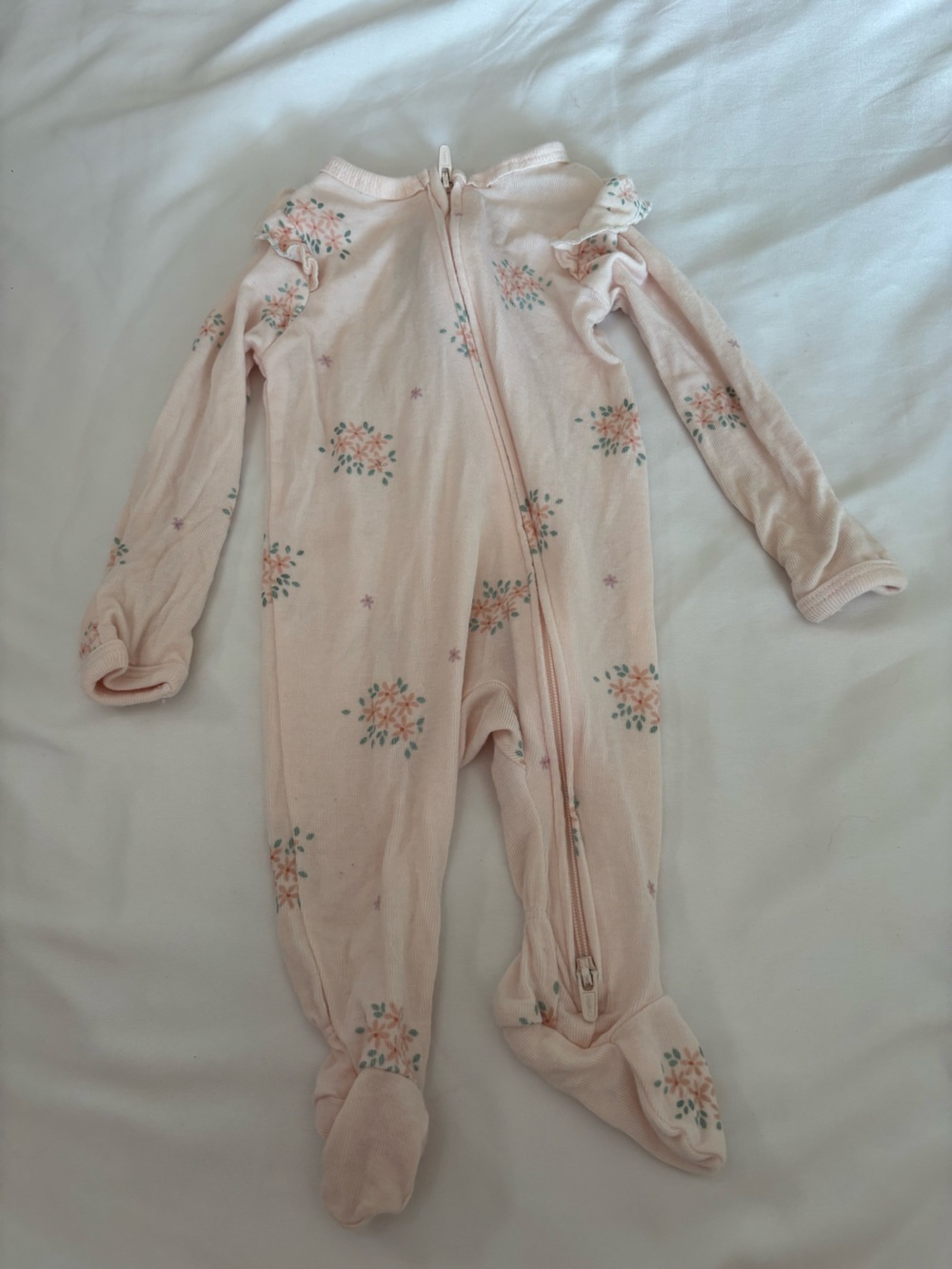 cloud island Pink Floral Zip Sleep Sack Romper